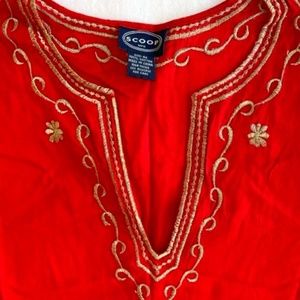 Scoop NYC Red Beach Coverup Top